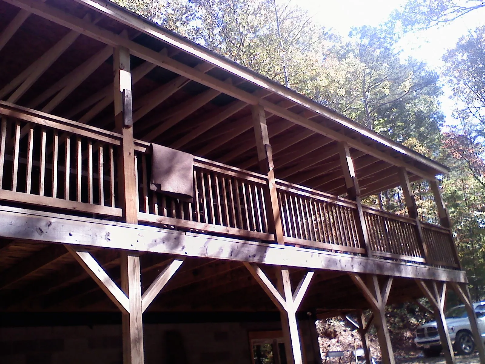 Timber framing under a new elevated porch and deck — Roof Leak Repair in Marlow by Roofing Brothers